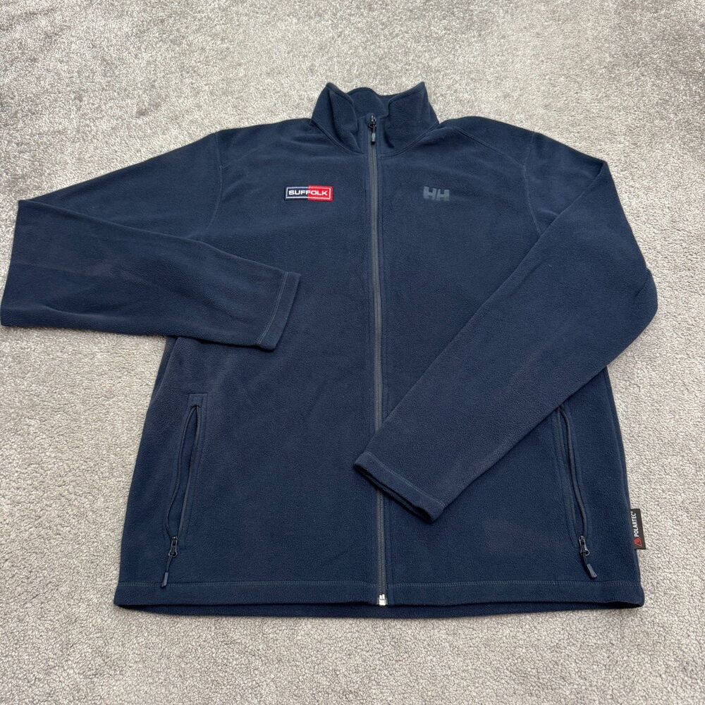 Helly Hansen Polartec Full Zip Fleece Jacket Mens XL Blue Suffolk Outdoor Hiking